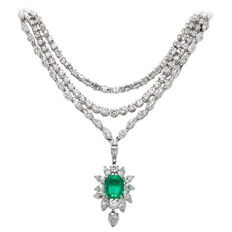 antique emerland necklaces|Antique Emerald Necklace .